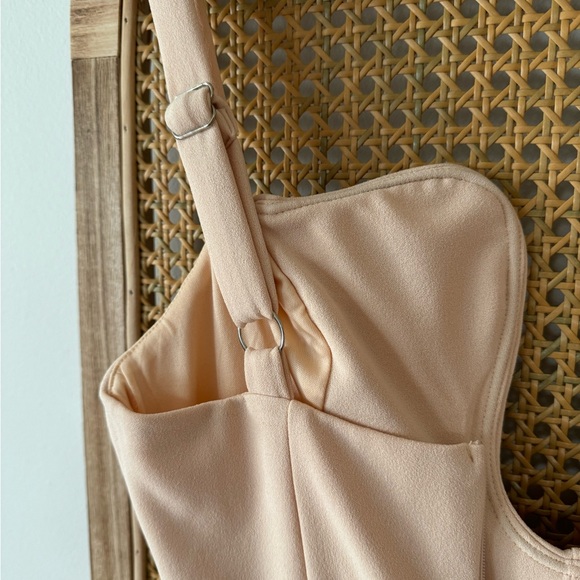 U-NECKLINE MAXI DRESS BEIGE - Picture 11 of 16